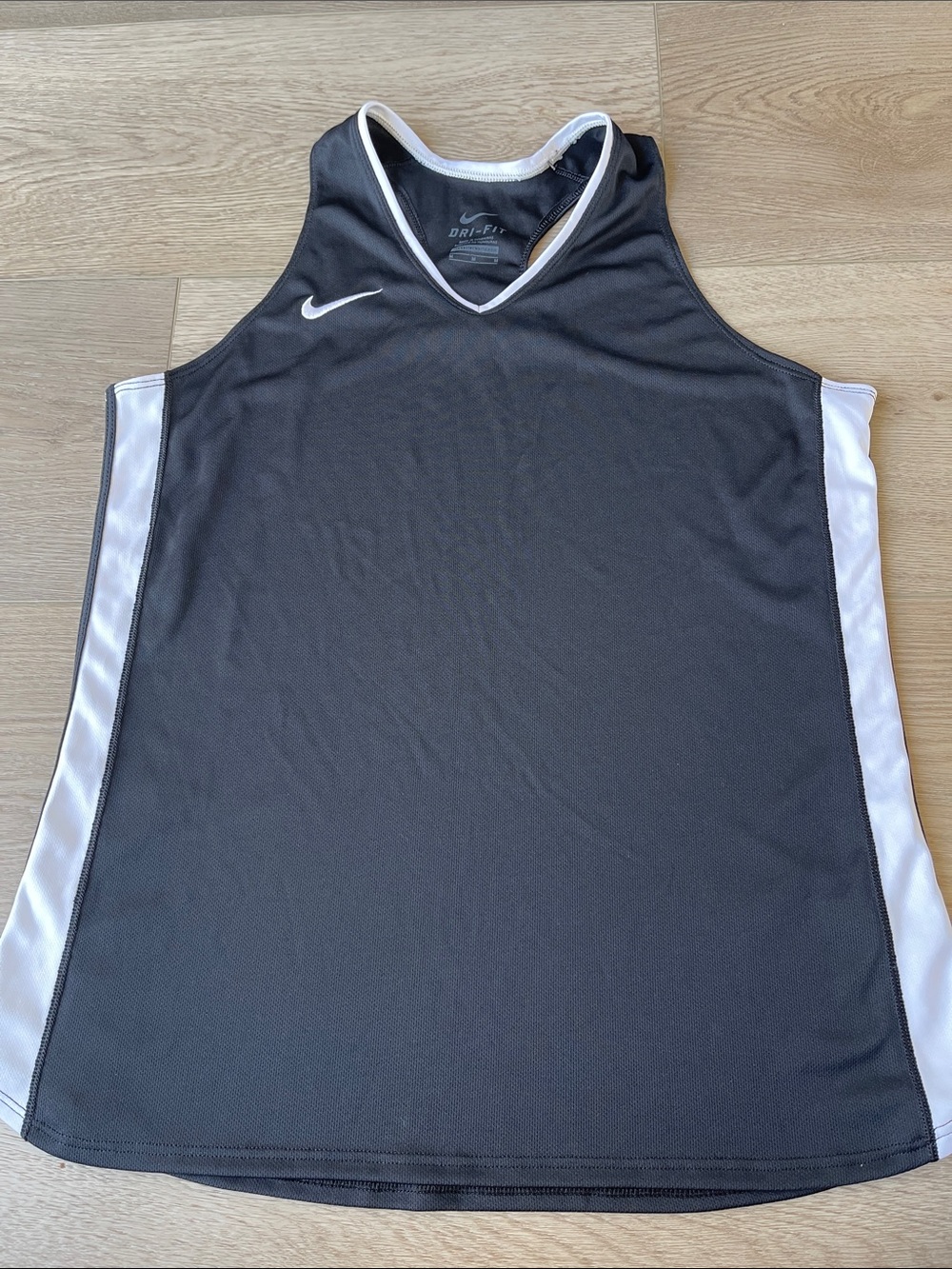 Nike Black and White Sleeveless Dri-FIT Basketball Jersey